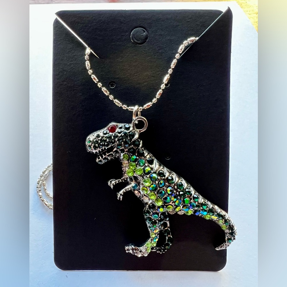 T-Rex crystal necklace necklace